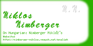 miklos nimberger business card